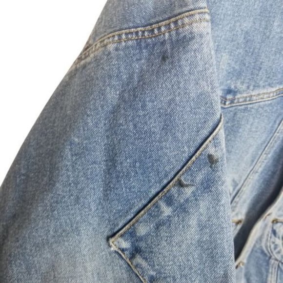 VTG 80's Womens Denim Jean Jacket Harley Davidson Patch Floral American Flag - Picture 6 of 10